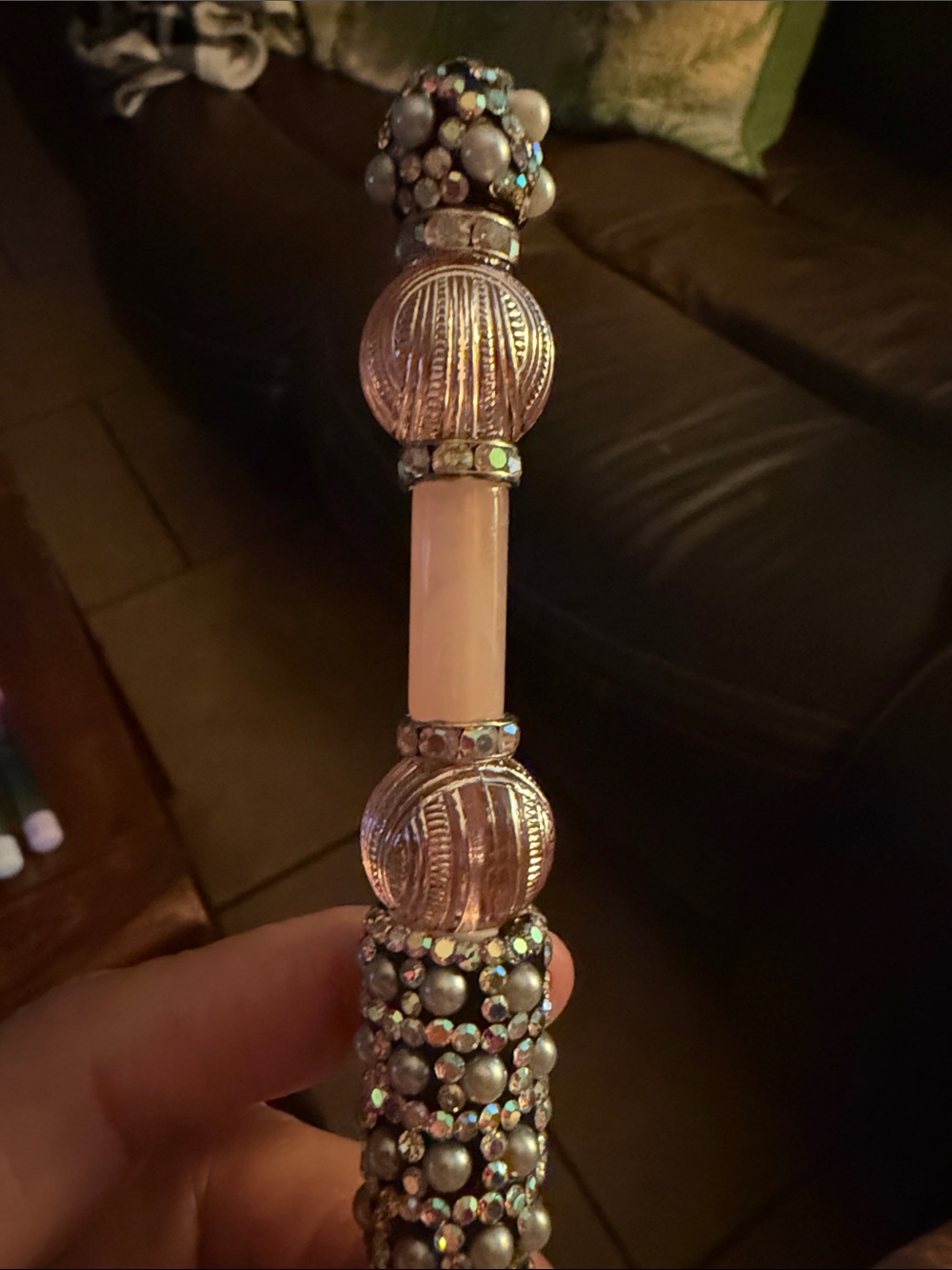 Embellished Pink and Silver Beaded pen